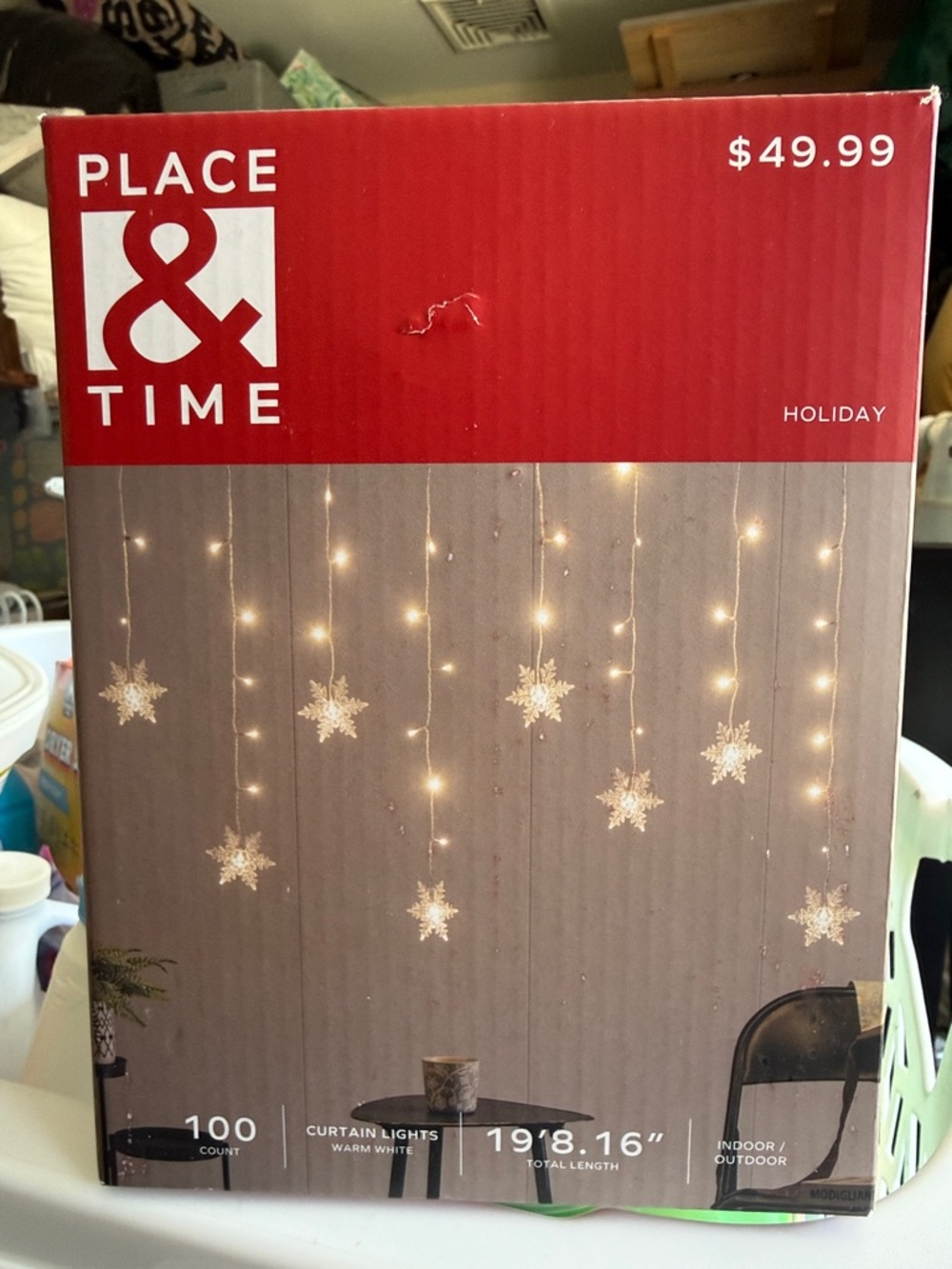 2 boxes new Warm White Snowflake Curtain Lights